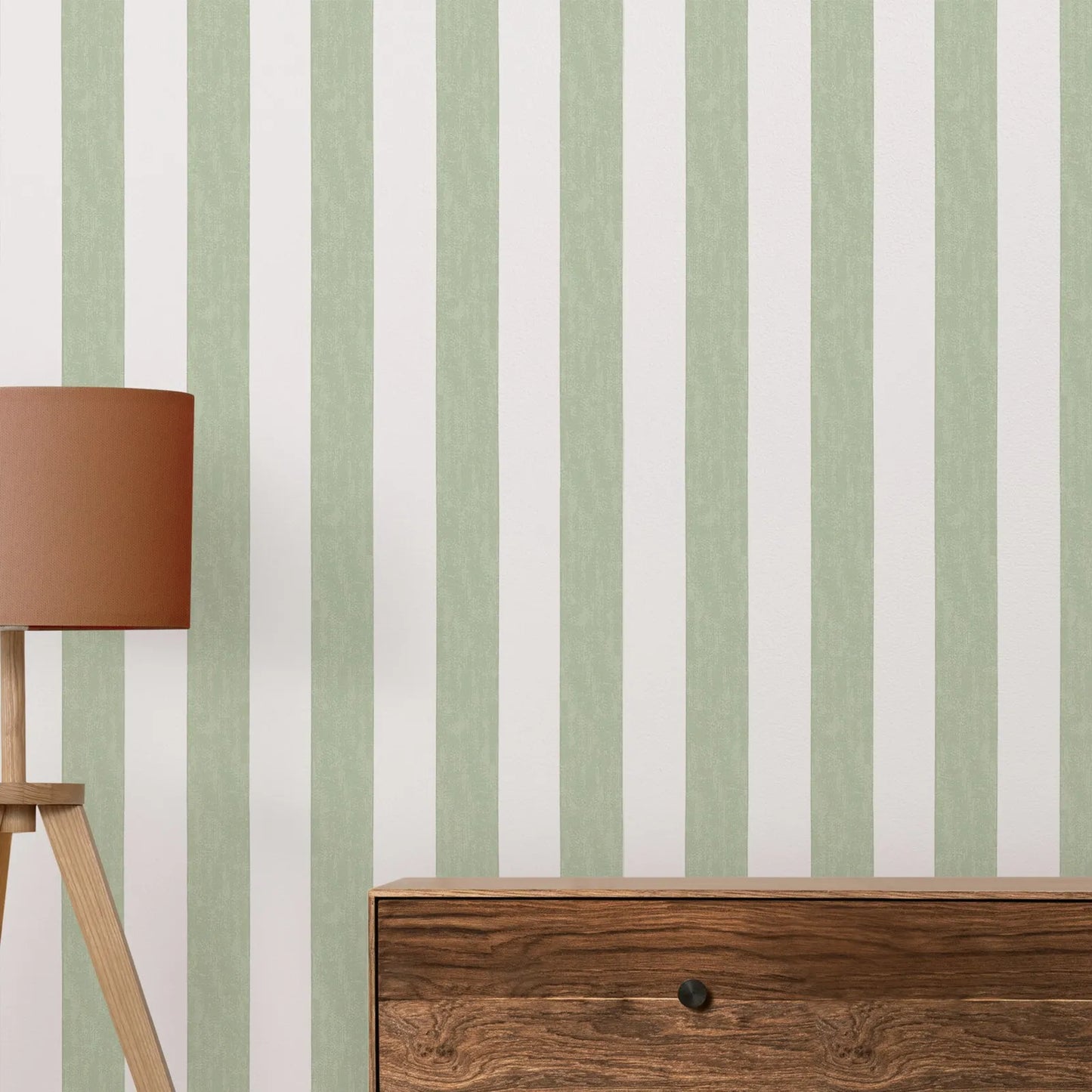 Green Stripe Geometric Wallpaper