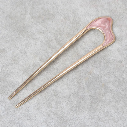 Lunar Pin: U-Shaped Pearl Hair Stick for Elegant Styling