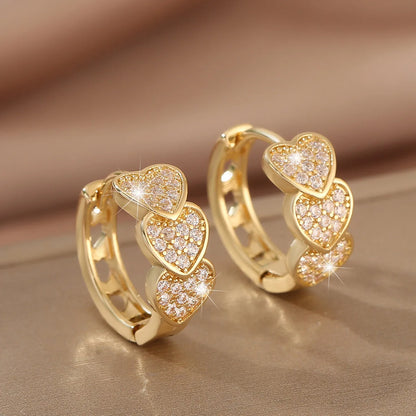 Eterna Love: Round Cubic Zirconia Hoop Earrings