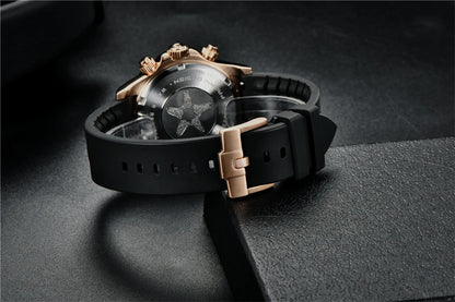 Sapphire Chrono: 40mm Stainless Steel Quartz Sports Watch