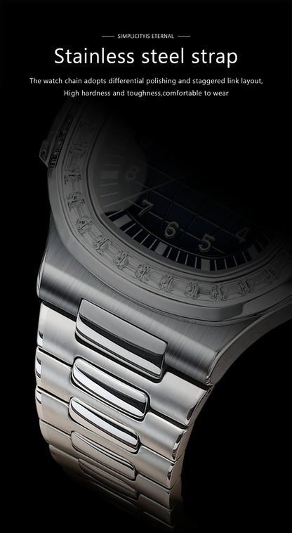 SteelSquare: Luminous Waterproof Men’s Watch