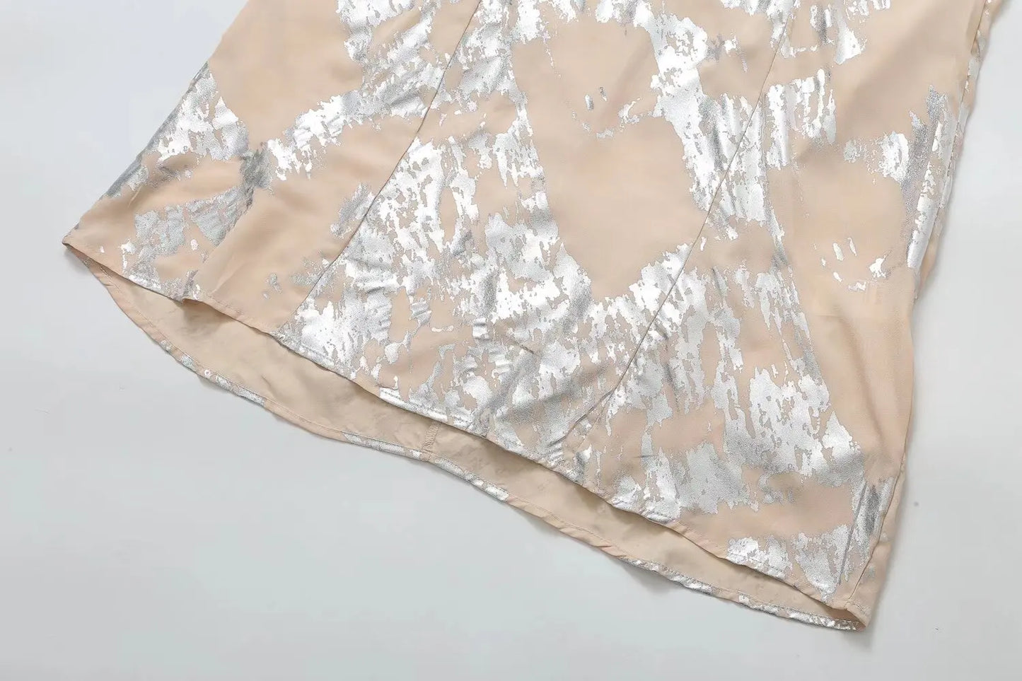 Women's Metallic Sequin Dress – Elegant A-Line Partywear with Spaghetti Straps