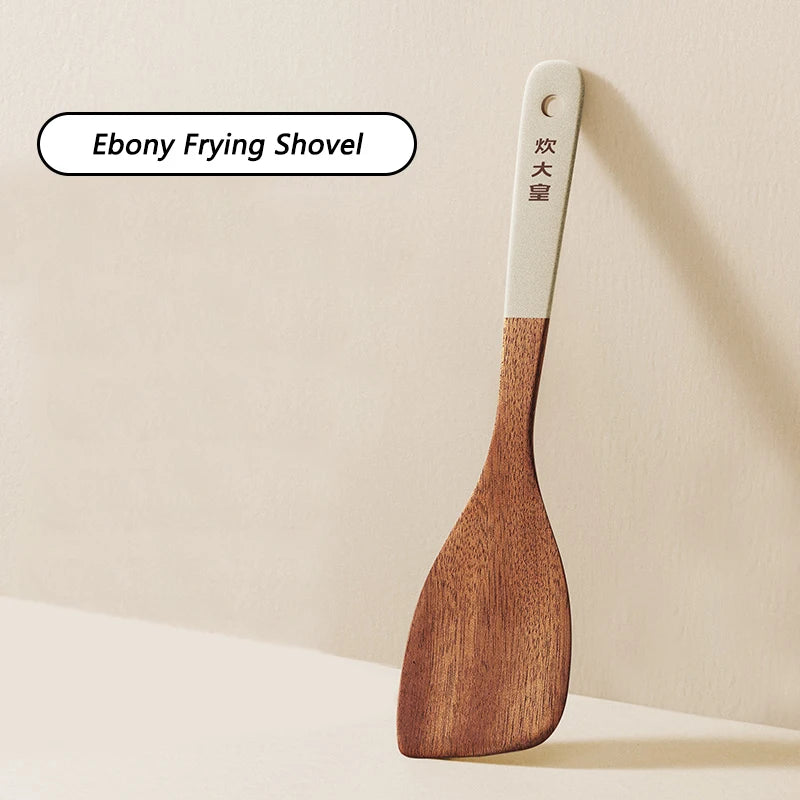 COOKER KING Ebony Wood Spatula Non Stick Pan Special Stir Fry Spatula Heat-Resistant Spatula Rice Soup Spoon Cooking Utensils