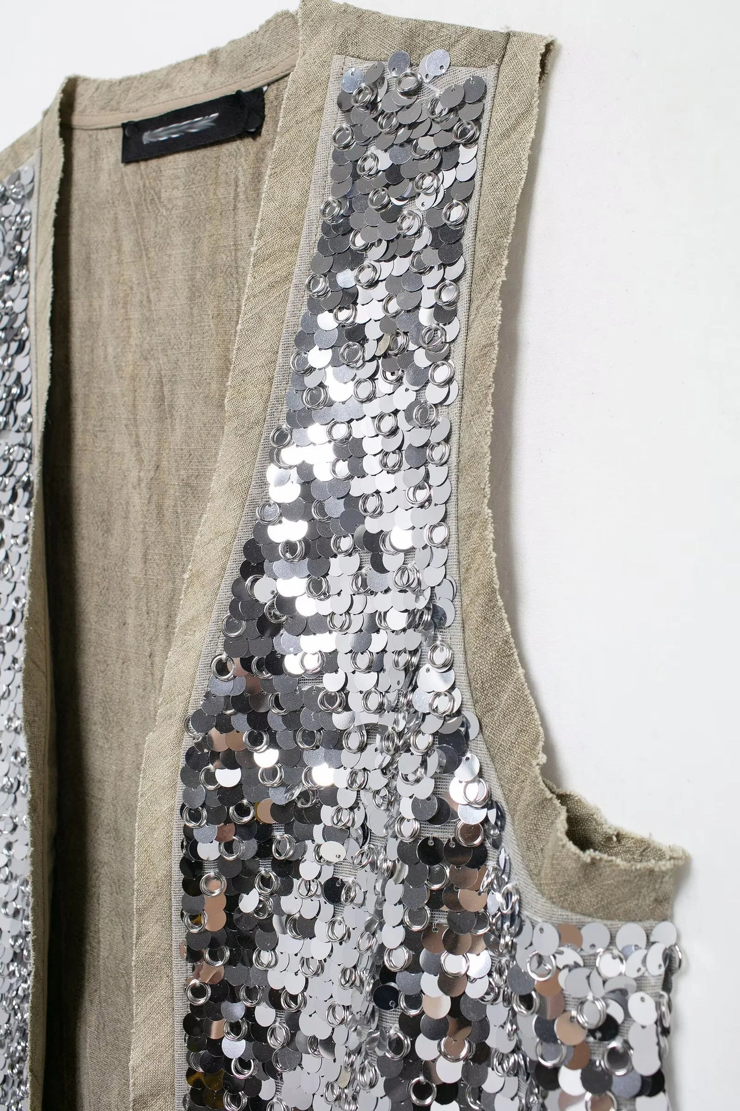 Women's Glitter Sequin Open Vest – Tailored Sparkle for Autumn Nights