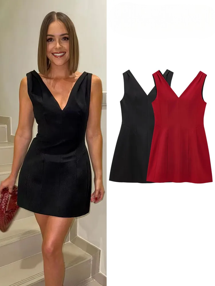 Women's V-Neck Backless Mini Dress – Bold Summer Style for Parties & Nights Out