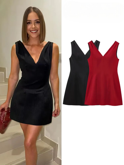 Women's V-Neck Backless Mini Dress – Bold Summer Style for Parties & Nights Out