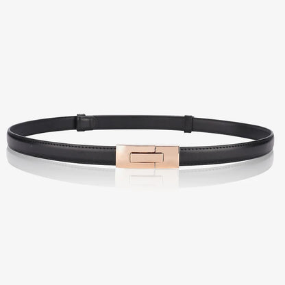 Sable Line: Cinturón fino de piel de vaca suave para mujer