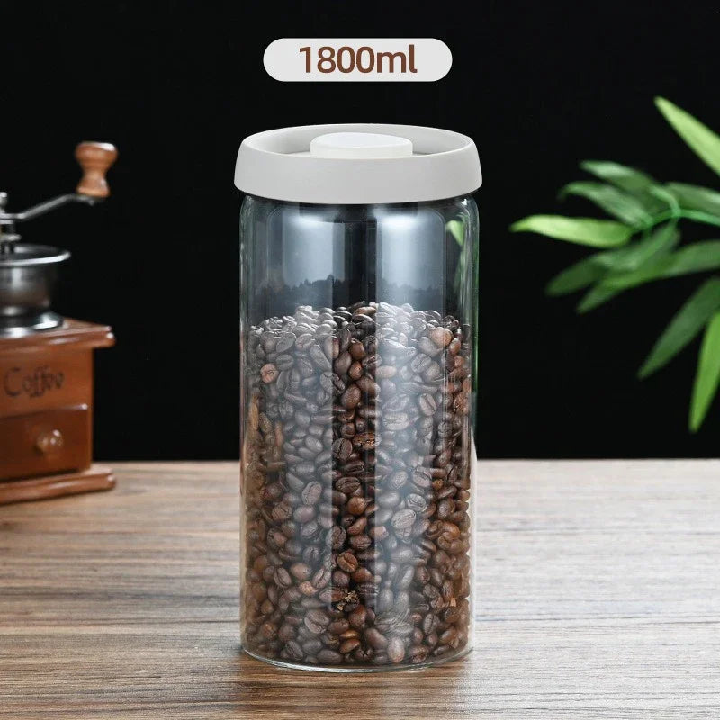 Press-Type Coffee Vacuum Storage Jar