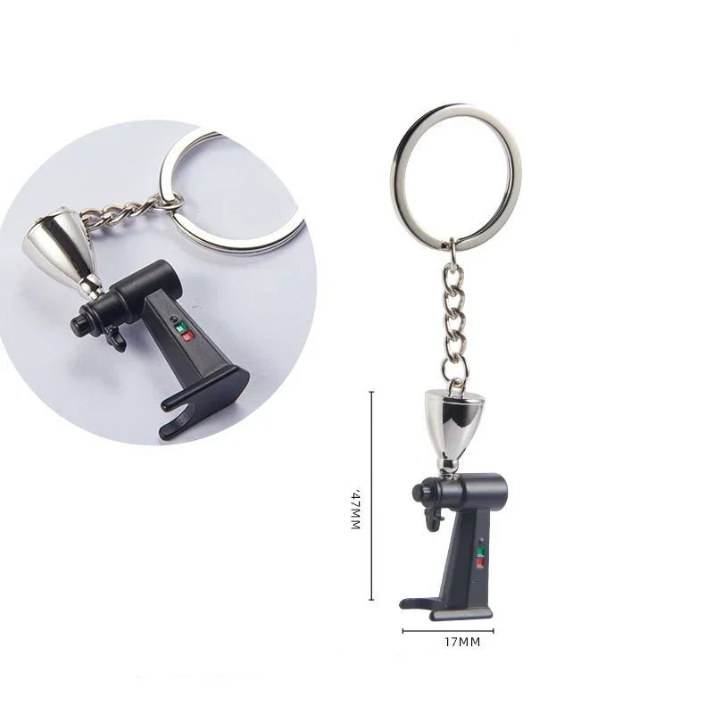 Coffee Supplies Keychain Mini Tamper Keychain Portable Fashionable Zinc Alloy Coffee Keychain Decoration Gift for Coffee Lovers