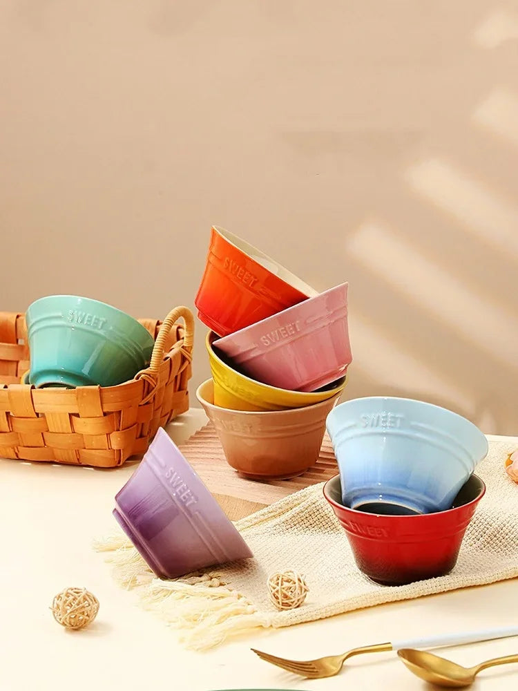 Rainbow Gradient Ceramic Bowl