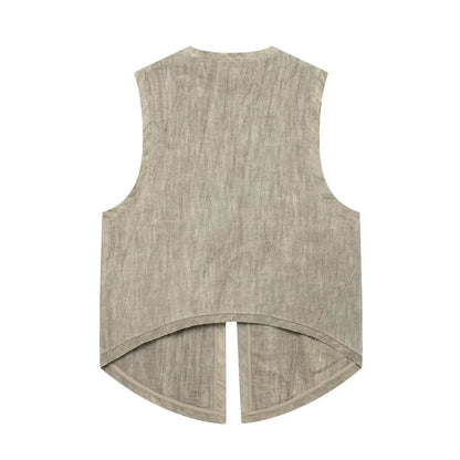 Women's Glitter Sequin Open Vest – Tailored Sparkle for Autumn Nights