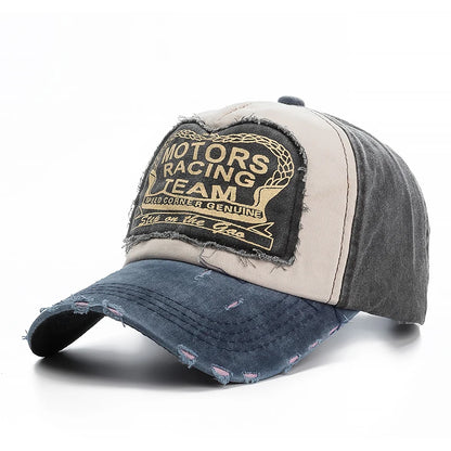 2025 High Quality Washed Cotton Damage Baseball Cap Motor Snapback Hat Hip Hop Dad Hats For Men Women Grinding Multicolor Bone