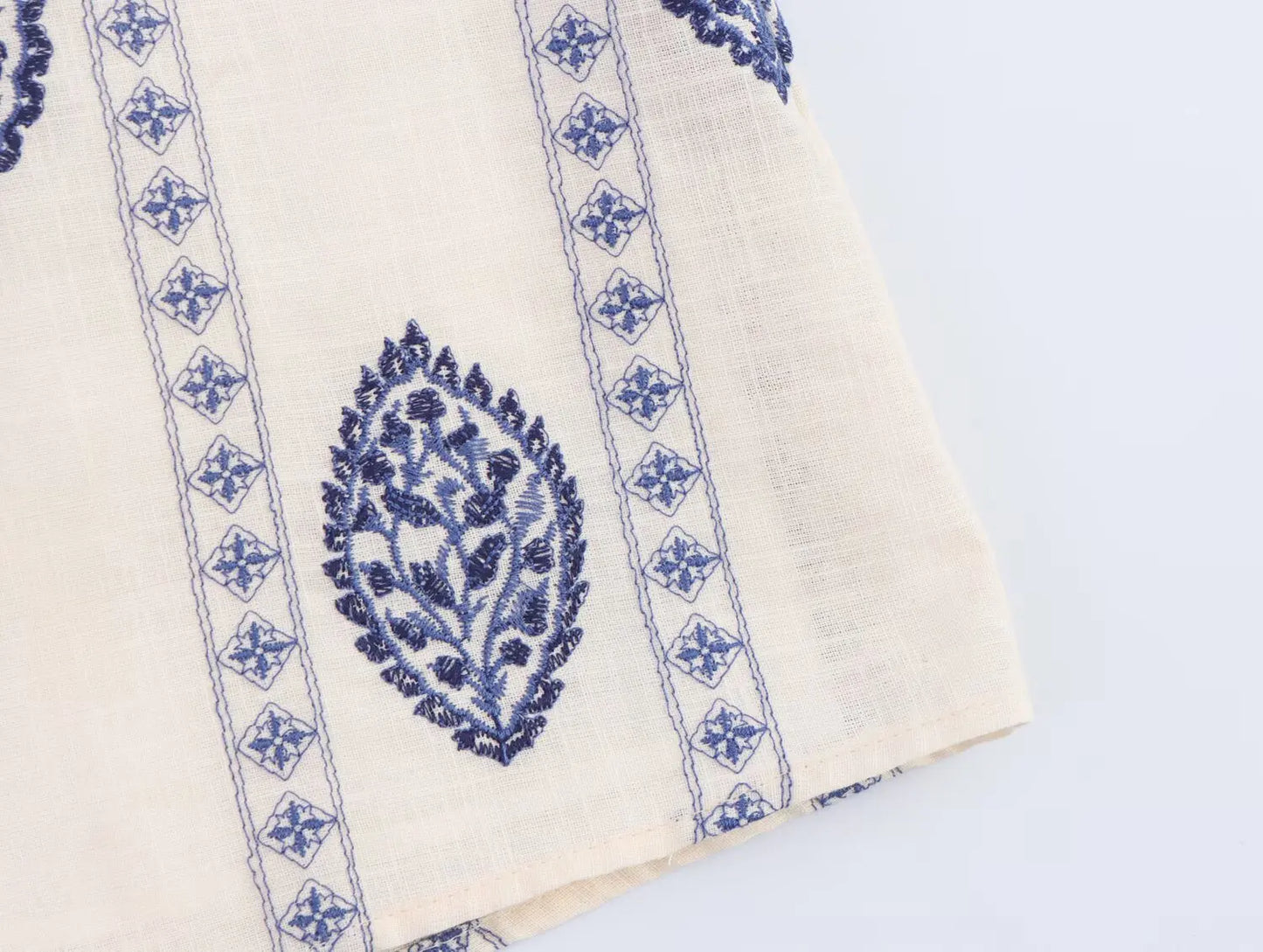 Women's Embroidered Hollow Midi Dress – Elegant Square Neck Style for Summer