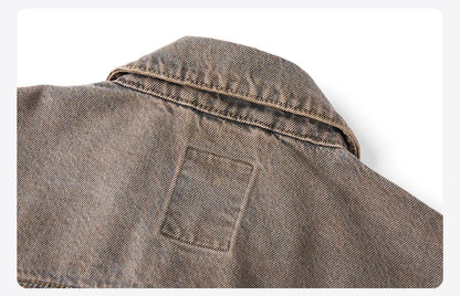 Men's Oversized Vintage Denim Jacket – 12.5oz Cotton for Cool-Season Style