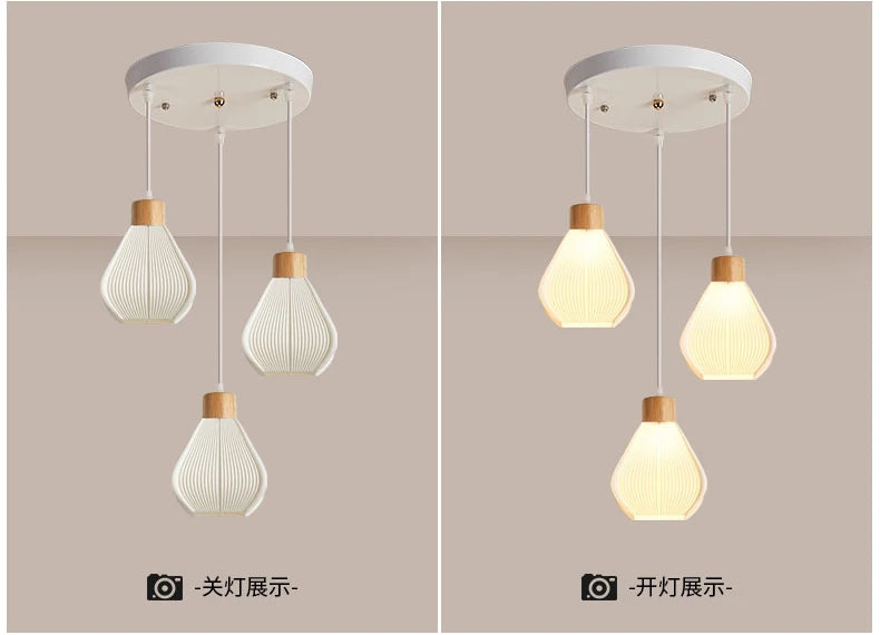 Art 3D Printing Chandelier Simple Modern Restaurant Light Net Red Cream Wind Bedroom Bedside Atmosphere bar Chandelier