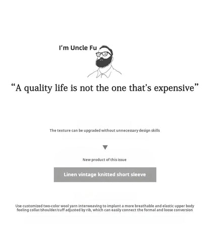 Maden New Vintage Orange Knitted Short Sleeve T-Shirt Men's Summer Loose Fit Ribbed Crew Neck Tee Breathable Casual Street Tops