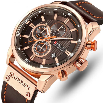Command Chrono: Leather Chronograph Sports Watch for Men