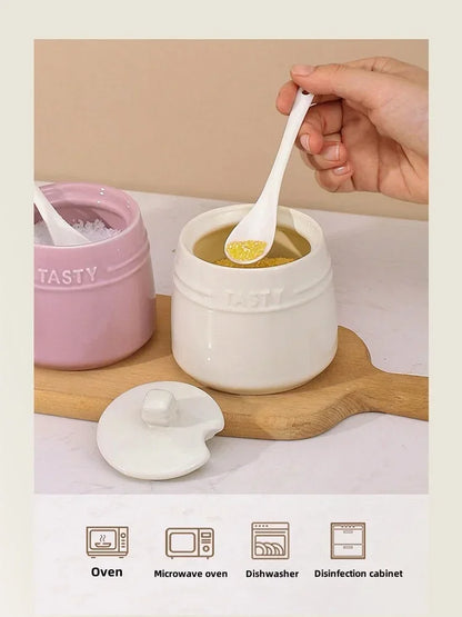 Rainbow Ceramic Spice Jar