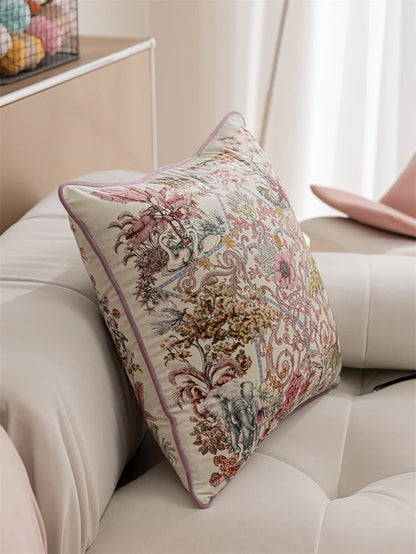 Vintage Floral Velvet Throw Pillow Covers Home Art Deco Pillowcase Square Pillow Case Cushion Cover for Bed Sofa Living Room Car