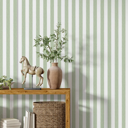 Green Stripe Geometric Wallpaper
