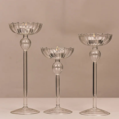 European high foot striped candlestick home decoration decoration wedding articles Romantic candlelight dinner candlestick props