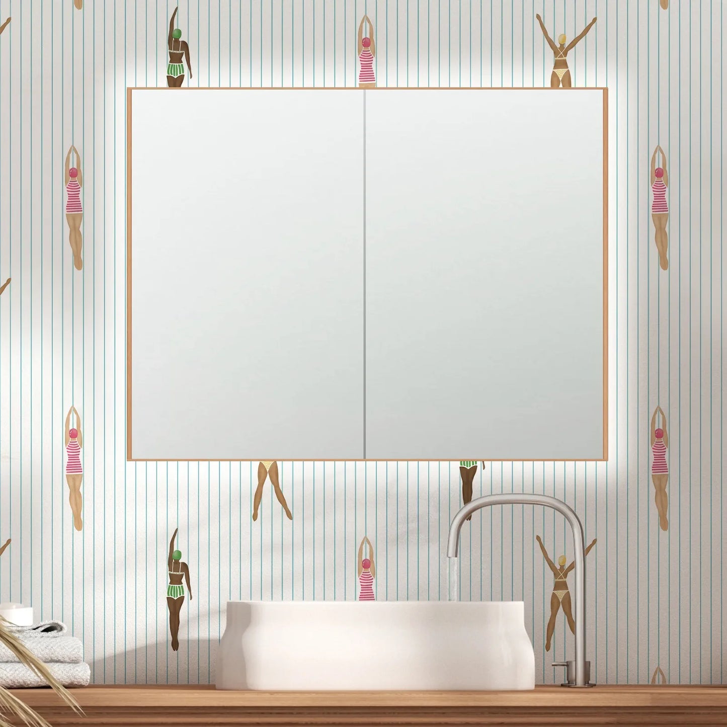 Peel and Stick Swimmers Wallpaper