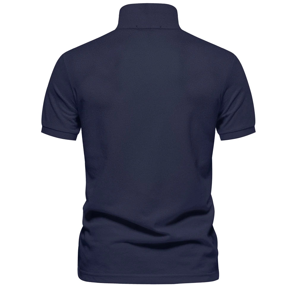 Men's Classic Cotton Polo Shirt – Short Sleeve Summer Comfort, Refined Look