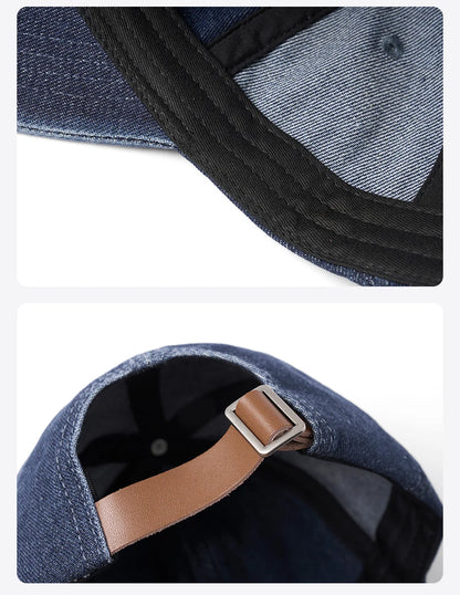 Indigo Curve: Vintage Denim Baseball Cap