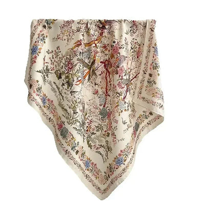 70cm Cotton Floral Print Bandanas Square Scarf Women Girls Headband Accessories Handkerchief Neckerchief Hairscarf