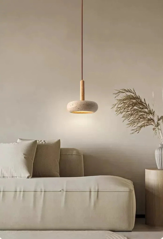 Stone Glow: Travertine Pendant Lamp