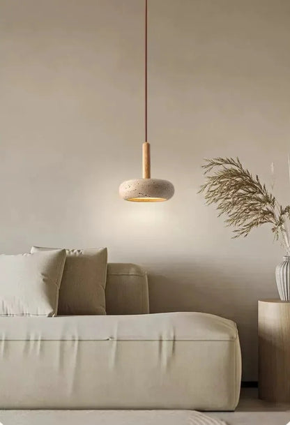 Stone Glow: Travertine Pendant Lamp