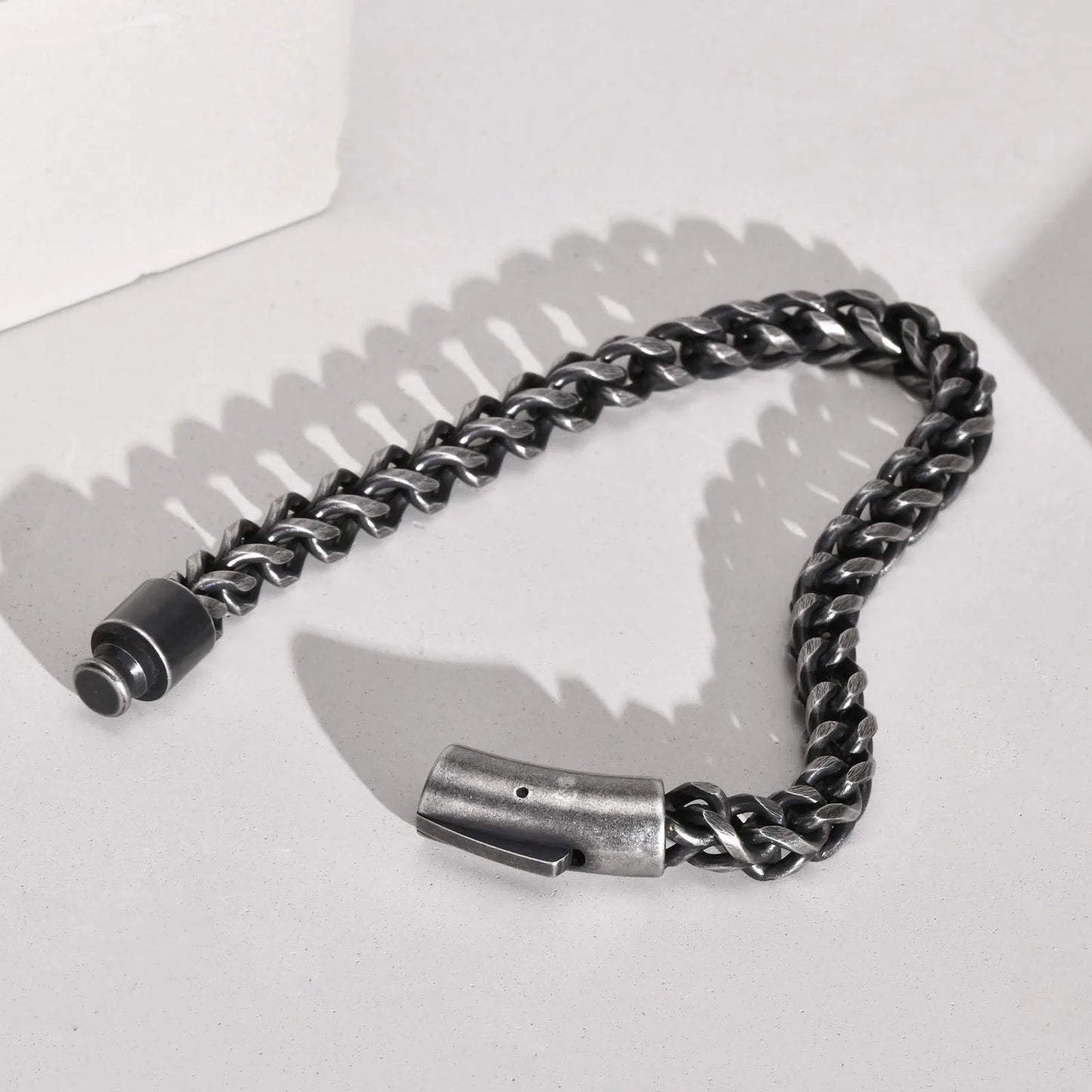 Twin Forge: Vintage Double-Layer Steel Bracelet for Men