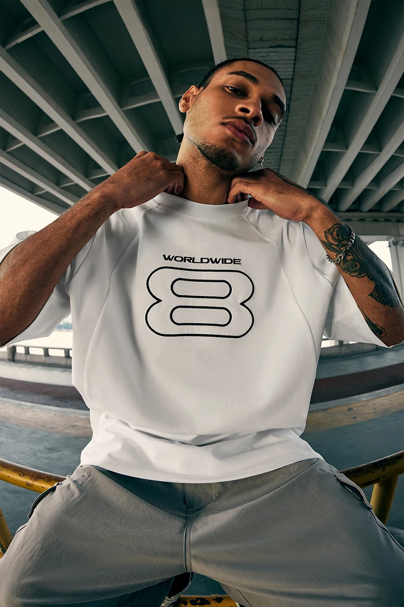 Men's Paneled Embroidered Tech T-Shirt – Built for Movement, Styled for the Street