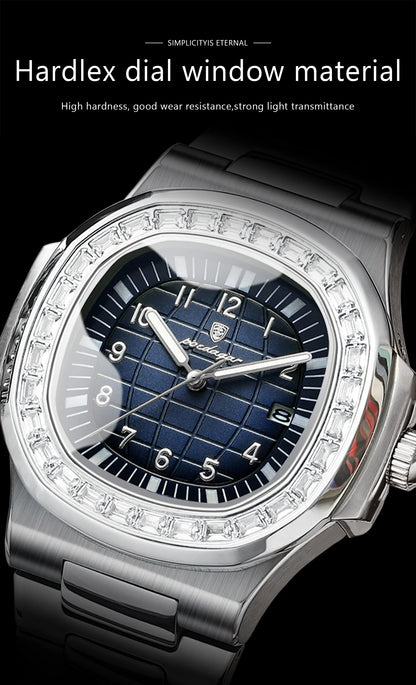 SteelSquare: Luminous Waterproof Men’s Watch