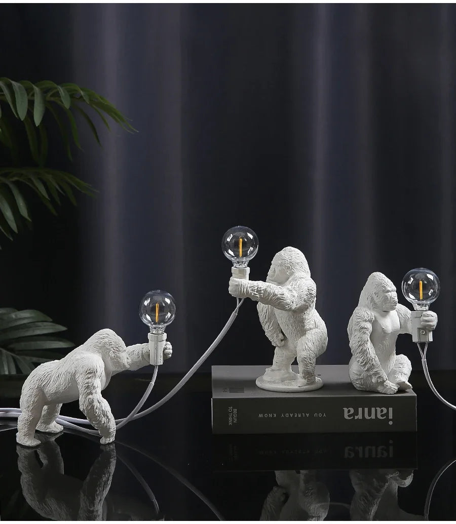 Urban Primal: Gorilla Resin Table Lamp