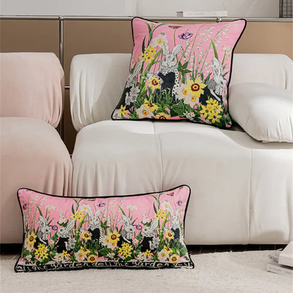 Vintage Floral Velvet Throw Pillow Covers Home Art Deco Pillowcase Square Pillow Case Cushion Cover for Bed Sofa Living Room Car
