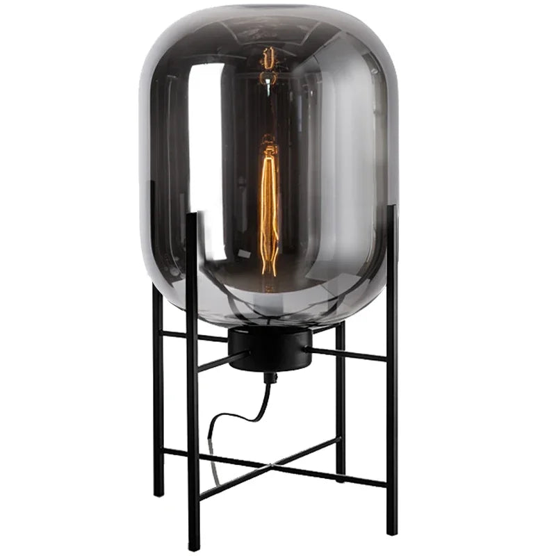 Lámpara de mesa nórdica posmoderna E27, lámpara de mesa de cristal para sala de estar, dormitorio, estudio, escritorio, decoración, luces para el hogar, lámpara de noche
