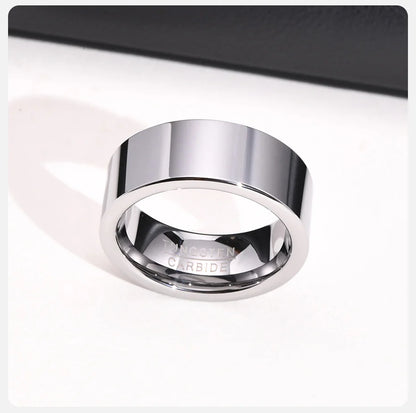 Vnox Signature: 8mm Tungsten Wedding Band for Men – Classic Plain & Anti-Scratch Design