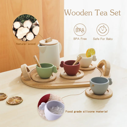 Little Tea Atelier: Montessori Wooden Tea Set with BPA-Free Silicone (Ages 3–6)