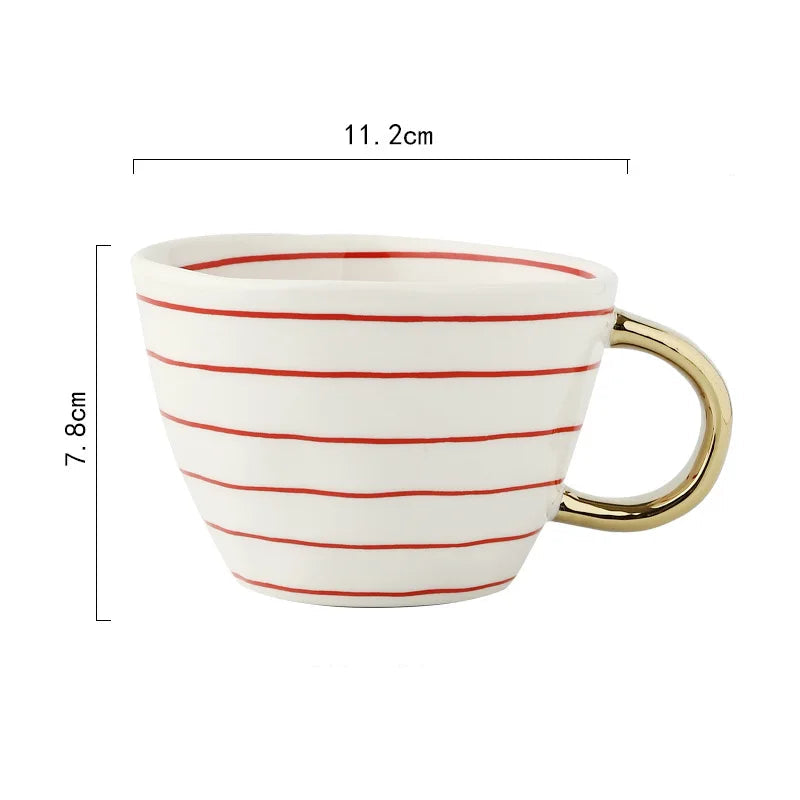 Golden Form: Geometric Hand-Painted Mug