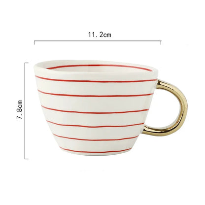 Golden Form: Geometric Hand-Painted Mug