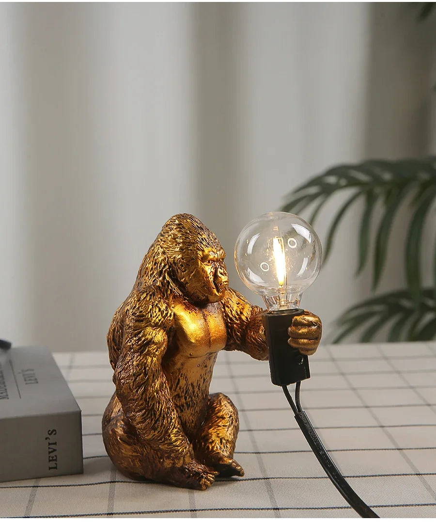 Urban Primal: Gorilla Resin Table Lamp