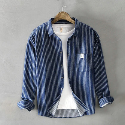 Men's Striped Cotton Shirt – Business Casual with Everyday Comfort