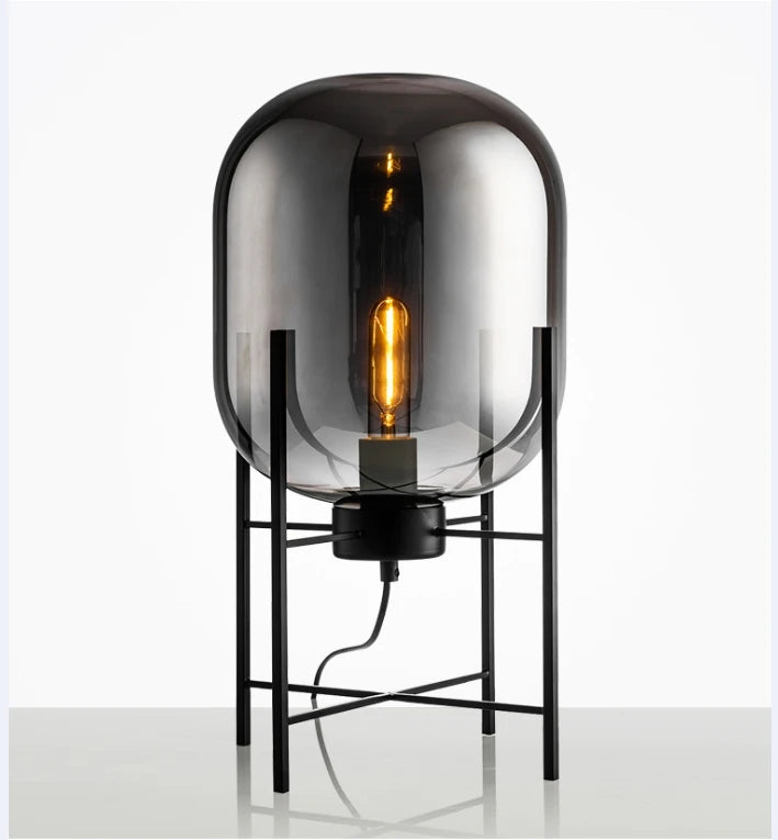 Lámpara de mesa nórdica posmoderna E27, lámpara de mesa de cristal para sala de estar, dormitorio, estudio, escritorio, decoración, luces para el hogar, lámpara de noche