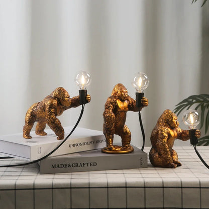 Urban Primal: Gorilla Resin Table Lamp