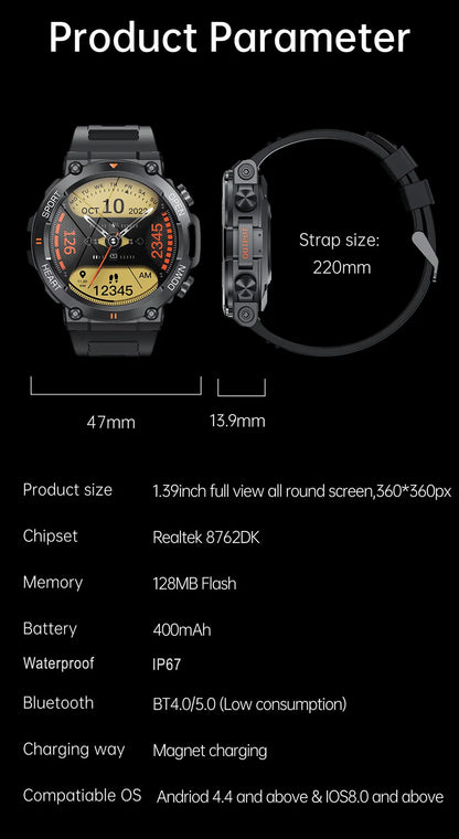 PulseSync 1.39" HD Smartwatch with Bluetooth Calling