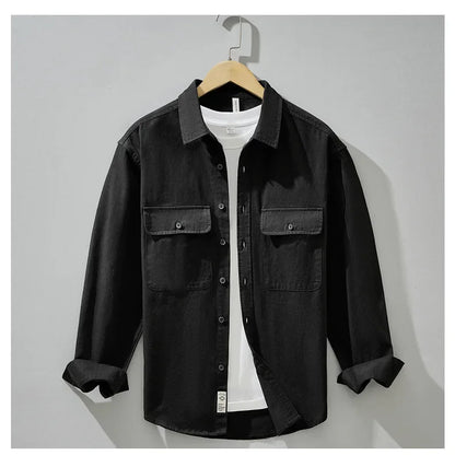 Men's Retro Workwear Shirt Jacket – Clean, Structured, Versatile