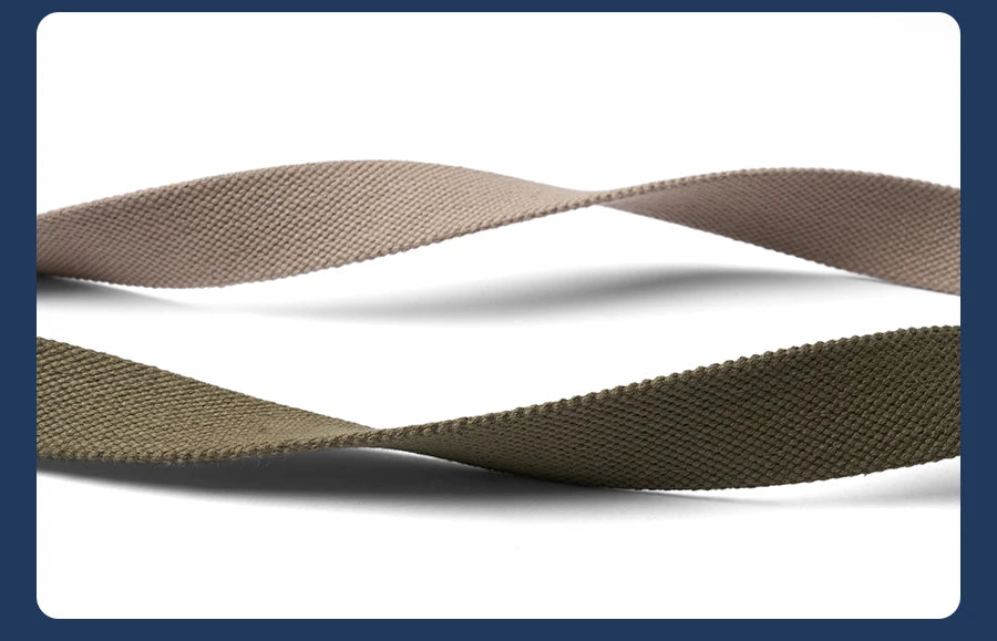 WeaveMark: Braided Canvas Belt with Leather Detail