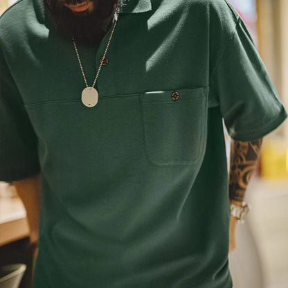 Men's Vintage Green Polo Shirt – Structured Style with Casual Ease