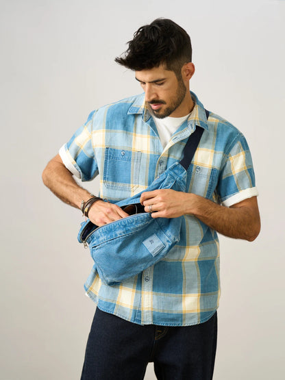 Denim Route: Vintage Washed Crossbody Sling Bag